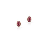Oval Ruby Studs, 18K