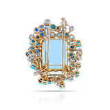 Suzanne Belperron Aquamarine, Ruby and Diamond Brooch, 18k