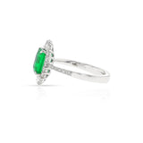 GIA Certified Natural Octagonal Step-Cut Emerald and Diamond Ring, 18k