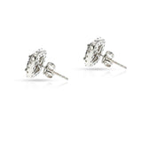 Blue Diamond and White Diamond Square Studs, 18K