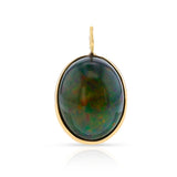 Black Opal Cabochon Pendant, 18k