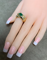 Cartier Emerald and Diamond Criss Cross Ring, 18k
