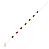 Oval Garnet Cabochon Bracelet, 18k