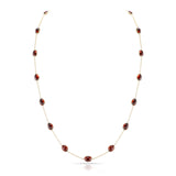 Oval Garnet Cabochon Necklace, 18K