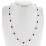 Oval Garnet Cabochon Necklace, 18K