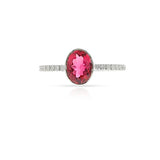 Oval Pink Tourmaline and Diamond Ring, 18k