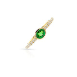 Oval Tsavorite and Diamond Ring, 18k