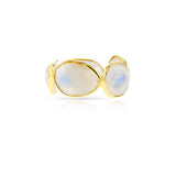 Rainbow Moonstone Cut Stone Band, 18k