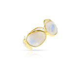 Rainbow Moonstone Cut Stone Band, 18k