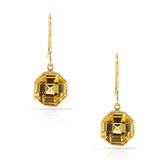 Octagonal-Cut Citrine Hoop Earrings, 18k