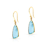 Triangular Blue Topaz Hoop Earrings, 18k