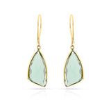 Triangular Green Amethyst Hoop Earrings, 18k