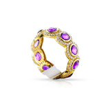 Amethyst and Diamond Band, 18K