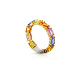Oval Multi Sapphire Eternity Band, 18K