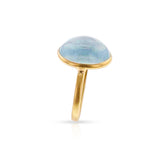 Aquamarine Matte Finish Statement Ring, 18K