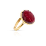 Garnet Matte Finish Statement Ring, 18k