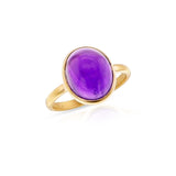 Amethyst Matte Finish Statement Ring, 18K