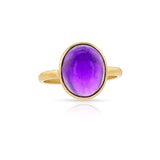 Amethyst Matte Finish Statement Ring, 18K