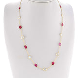 Rainbow Moonstone and Pink Tourmaline, 18K