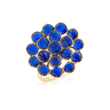 Sapphire Cabochon Floral Cocktail Ring, 18k