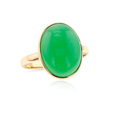 Chrysoprase Cabochon Statement Ring, 18k