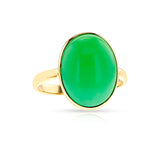 Chrysoprase Cabochon Statement Ring, 18k