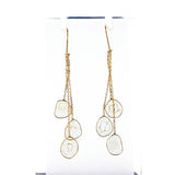 Diamond Slices Hanging Trio Earrings, 18K