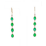 Four Oval Emerald Dangling Earrings, 18k