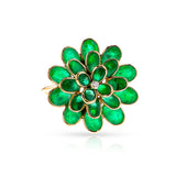 Emerald and Diamond Floral Cocktail Ring, 18K