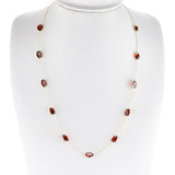 Oval Garnet Necklace, 18k