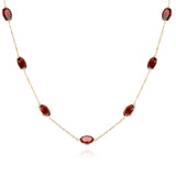 Oval Garnet Necklace, 18k