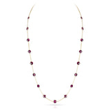 Pink Rhodolite Necklace, 18K