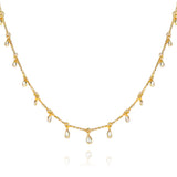 Diamond Rose Cut Drops Necklace, 18k