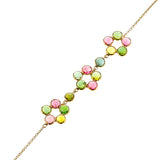 Multi-Tourmaline Cabochon Circle Trio Bracelet, 18k