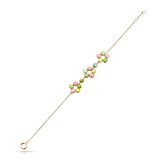 Multi-Tourmaline Cabochon Circle Trio Bracelet, 18k