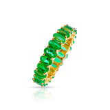 Emerald Oval Eternity Band, 14k