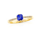 Blue Sapphire and Diamond Ring, 14k