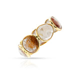 Multi-Rutilated Quartz Rose Cut Band, 14k