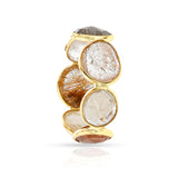 Multi-Rutilated Quartz Rose Cut Band, 14k