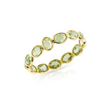 Green Sapphire Rose Cut Eternity Band, 14k