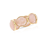 Rose Quartz Rose Cut Eternity Band, 14k Yellow Gold