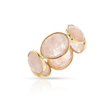 Rose Quartz Rose Cut Eternity Band, 14k Yellow Gold