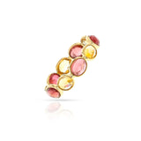Tourmaline and Citrine Eternity Band, 14k