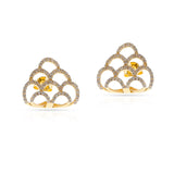 Diamond Pyramid Loop Earrings, 14k