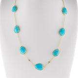Amazonite and Diamond Rose Cut Necklace, 14k
