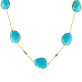 Amazonite and Diamond Rose Cut Necklace, 14k