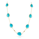 Amazonite and Diamond Rose Cut Necklace, 14k