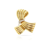 Van Cleef & Arpels France Diamond Bow Clip-Brooch, 18k