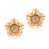 Pery et Fils Van Cleef & Arpels Floral Earrings with Gold and Diamonds, 18k