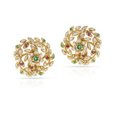 Cartier Paris Diamond, Emerald and Ruby Earrings, 18k